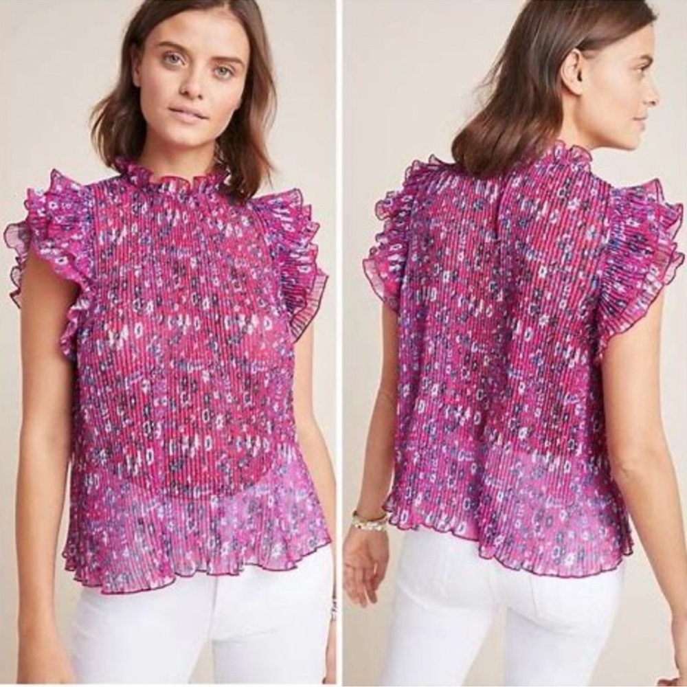 Anthropologie Frieda Floral Printed Blouse Size S NWOT
